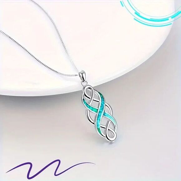 Celtic Pendant with Blue Stone Inlay - Picture 4 of 4